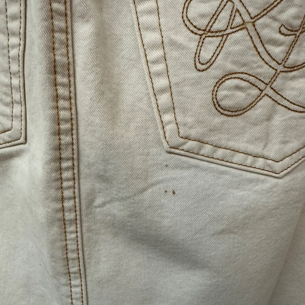 Polo Jeans Co Ralph Lauren Cream Denim Maxi Skirt Front Slit Size 6 7008WUZ1018